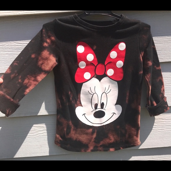 Disney Other - 5/$25 Disney Minnie Custom Bleach Dye Sweatshirt